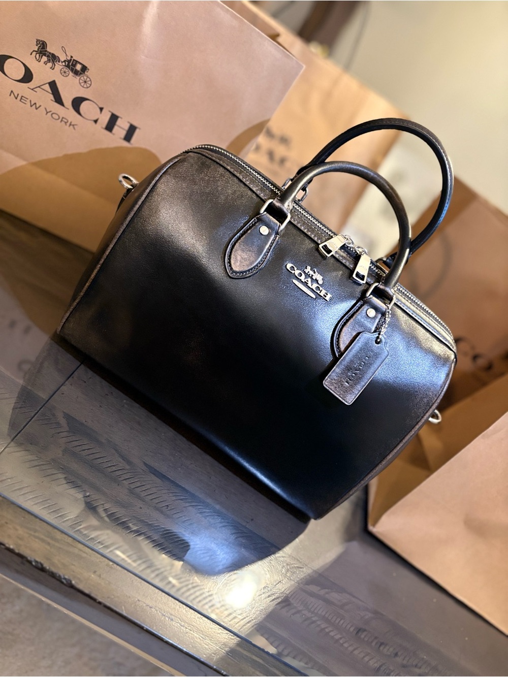 Coach ROWAN LARGE Satchel IN LOVED LEATHER